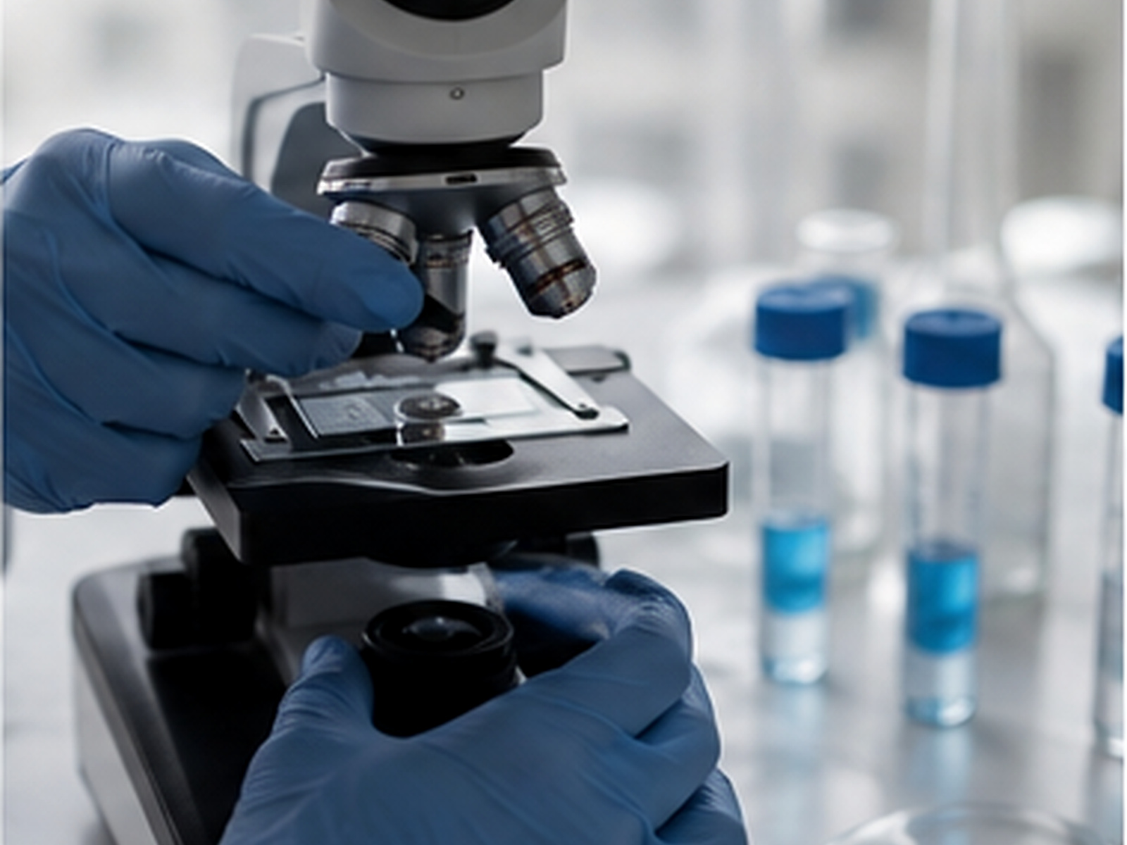 Laboratory microscope used for compliant drug testing and specimen review