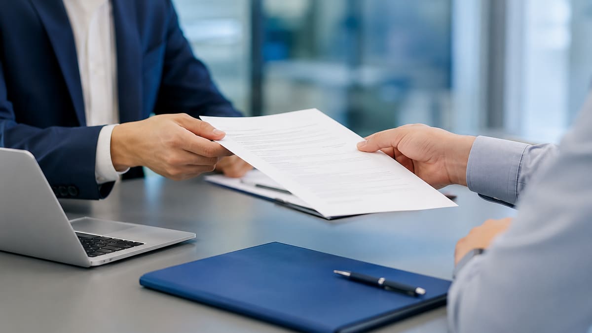 Client receiving background screening authorization documents